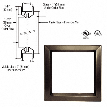 CRL 24&quot; x 30&quot; Door Vision Lite 

 | VLFEZ24X30