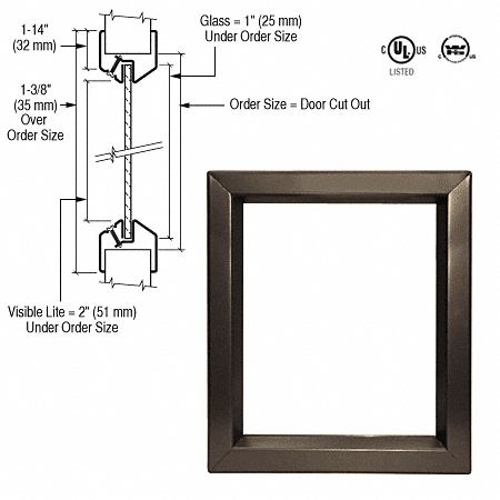 CRL 24&quot; x 56&quot; Door Vision Lite
 | VLFEZ24X56