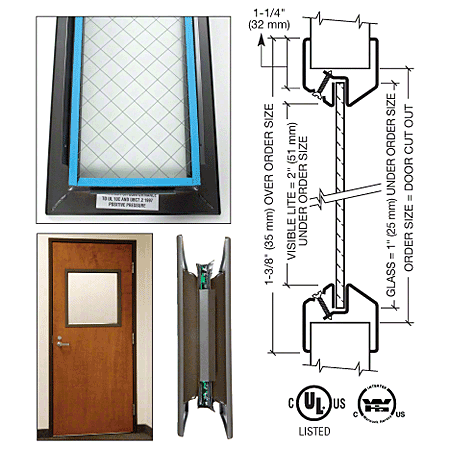 CRL 7&quot; x 22&quot; Door Vision Lite with Wire Glass
 | VLFEZ7X22WS