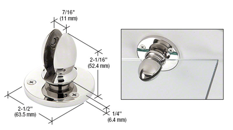 CRL Polished Stainless Vertical Clamp for 3/8&quot; Panels 

CRL 1&quot; Adjustable Standoff Base


 | VPC38PS