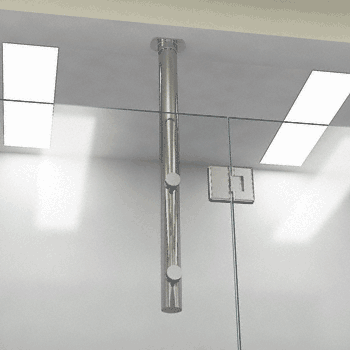 C.R. Laurence CRL Brushed Stainless Steel 33&quot; Two Point Vertical Post System | VPK33BN