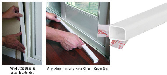 C.R. Laurence CRL White TrimQuick 1/2&quot; x 3/4&quot; Vinyl Stop  - 12 ft Long | VS1275W