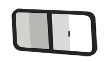 CRL-Automotive CRL Universal Non-Contoured Horizontal Sliding Window 41-1/4&quot; x 16-3/4&quot; with 2-1/4&quot; Trim Ring  | VW8409