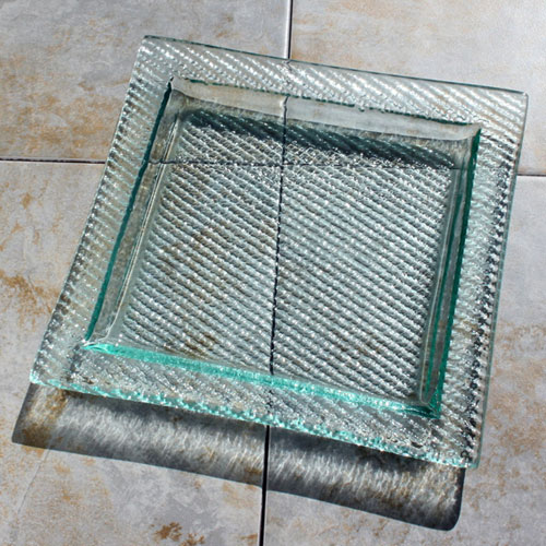Venetian Cast Glass Square Platter - Carbon Fiber - Medium | VCG1052ML
