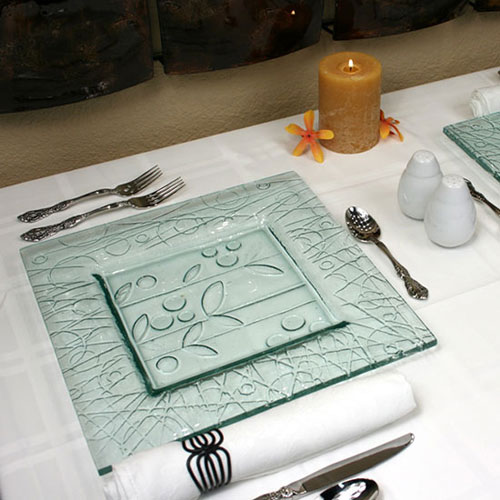 Venetian Cast Glass Square Avalon Platter - Medium | VCG1092ML
