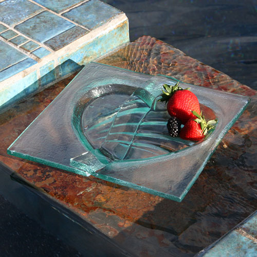 Venetian Cast Glass Square Platter - Brocken Heart | VCG1231