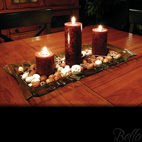 Venetian Cast Glass Rectangle Platter - Deep Safari Edge Series - Large | VCG2023ML