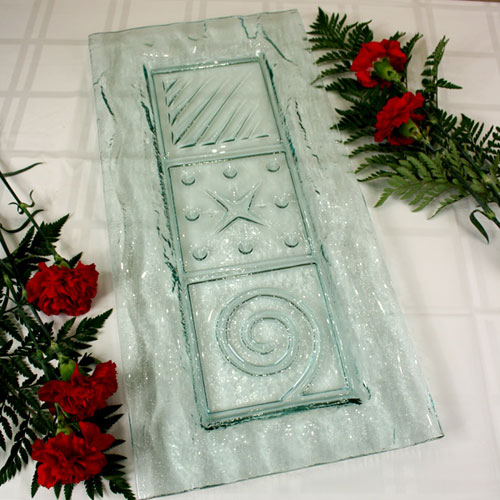 Venetian Cast Glass Rectangle Platter - Triple Design Series | VCG2081ML
