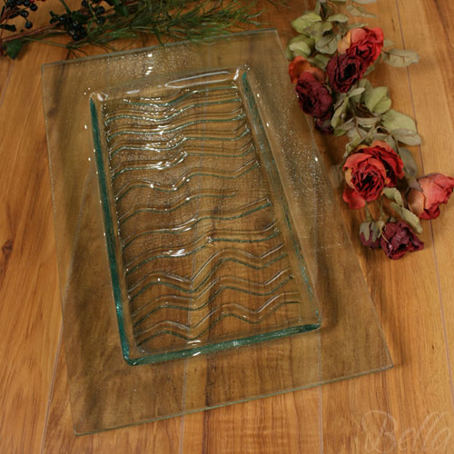 Venetian Cast Glass Rectangle Platter - Shock Series - Medium | VCG2162ML