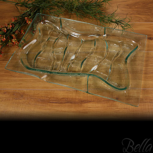 Venetian Cast Glass Rectangle Platter - Abstract Series - Medium | VCG2202ML