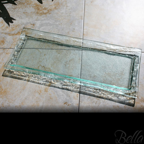 Venetian Cast Glass Rectangle Platter - Safari Edge Series - Large | VCG2273ML