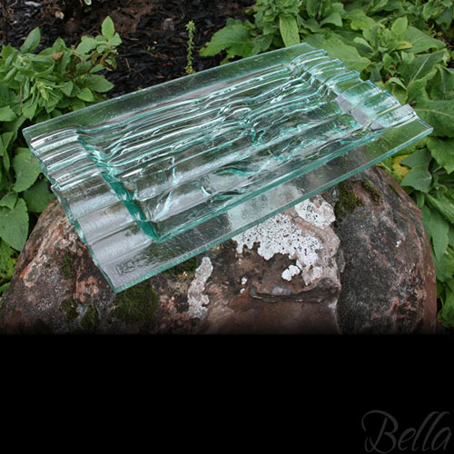 Venetian Cast Glass Rectangle Platter - Ribbed Series - Medium | VCG2512ML