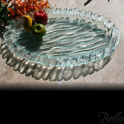 Venetian Cast Glass Oval Platter - Deep Safari Series - Small | VCG3011ML