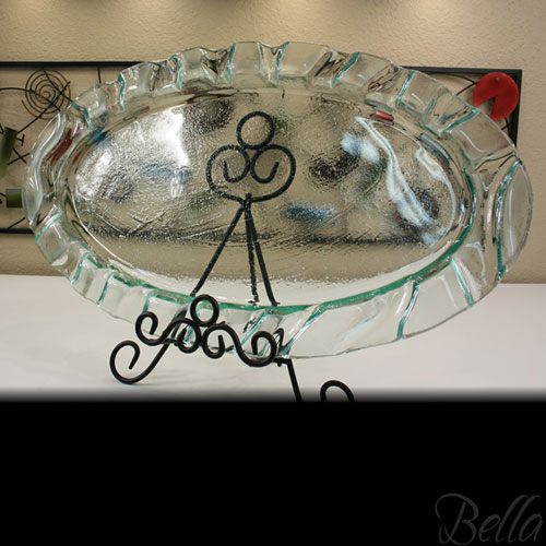 Venetian Cast Glass Oval Platter - Deep Safari Edge Series - Large | VCG3023ML