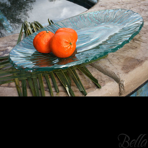 Venetian Cast Glass Oval Platter - Starburst Series - Small | VCG3221ML