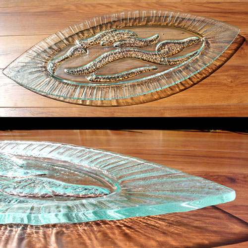 Venetian Cast Glass Oval Platter - Oval Flame Series | VCG3301