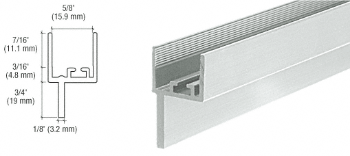 C.R. Laurence CRL 5/8&quot; Clear Anodized Insulating Glass Window Adapter - 3/4&quot; Leg - 12 ft long | WA150A