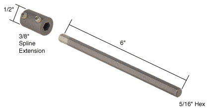 C.R. Laurence CRL Over-Sill Awning Operator Hex Extension | WCM153