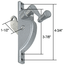 C.R. Laurence Right Hand Jalousie Operator; 1-1/2&quot; Arm | WCM209