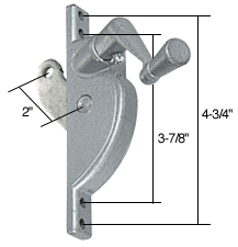 C.R. Laurence CRL Right Hand Jalousie Operator; 2&quot; Link Arm | WCM242