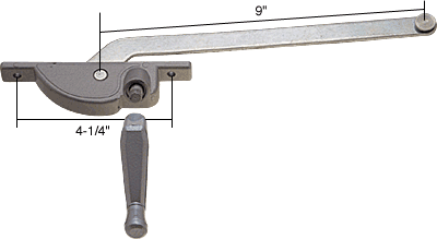 CRL 9&quot; Left Hand Casement Window Operator 4 1/4&quot; Screw Hole for Fenestra | WCM586 | WCM586
