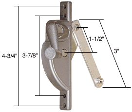 C.R. Laurence CRL Left Hand Jalousie Operator; 1-1/2&quot; Link with 3&quot; Link Arm | WCM882