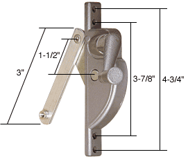 C.R. Laurence CRL Right Hand Jalousie Operator; 1-1/2&quot; Link with 3&quot; Link Arm | WCM883