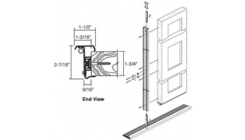 C.R. Laurence CRL Satin Anodized Combination Astragal and Flush Bolt Assembly - 80 in long | WS059AV80