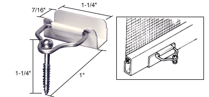 C.R. Laurence CRL White Slip-On Bail Latch With Screw - Bulk Package | WSC202W