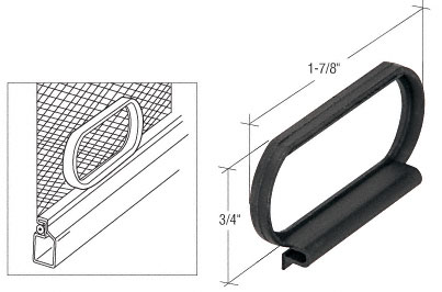 C.R. Laurence CRL Black Plastic &quot;Loop&quot; Screen Pull Tab - Bulk Package | WSC424B