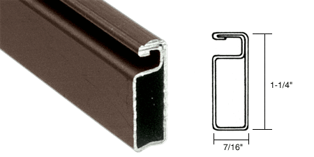 C.R. Laurence CRL Bronze 1-1/4&quot; X 7/16&quot; Roll Formed Aluminum Screen Frame - 12 ft long | WSF1257BRZ