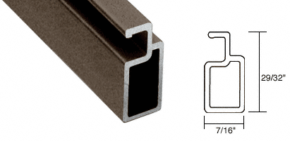 C.R. Laurence CRL Bronze 1&quot; x 7/16&quot; Extruded Screen Frame - 12 ft long | WSF17XBRZ