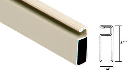 C.R. Laurence CRL Beige Finish 3/4&quot; x 1/4&quot; Roll Formed Aluminum Screen Frame - 12 ft long | WSF344BGE