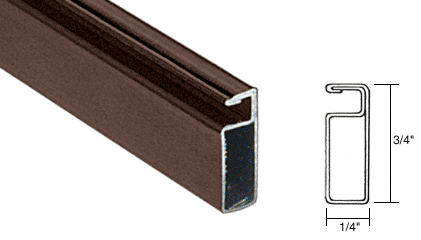 C.R. Laurence CRL Bronze Finish 3/4&quot; x 1/4&quot; Roll Formed Aluminum Screen Frame - 12 ft long | WSF344BRZ