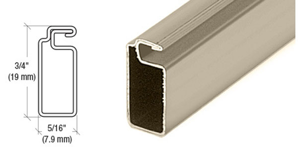 C.R. Laurence CRL Beige 3/4&quot; x 5/16&quot; Roll Formed Aluminum Screen Frame - 12 ft long | WSF345BGE