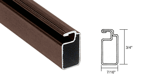 C.R. Laurence CRL Bronze Finish 3/4&quot; x 7/16&quot; Roll Formed Aluminum Screen Frame - 12 ft long | WSF347BRZ