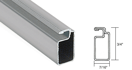 C.R. Laurence CRL Gray Finish 3/4&quot; x 7/16&quot; Roll Formed Aluminum Screen Frame - 12 ft long | WSF347GRY