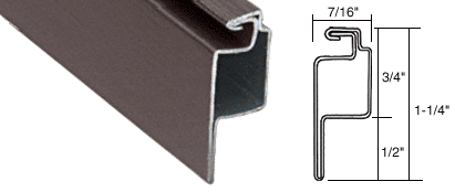 C.R. Laurence CRL Bronze 1/2&quot; Roll Formed Aluminum Lip Screen Frame - 12 ft long | WSFL1PBRZ