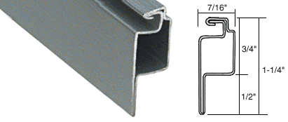 C.R. Laurence CRL Gray 1/2&quot; Roll Formed Aluminum Lip Screen Frame - 12 ft long | WSFL1PGRY