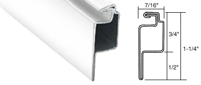 C.R. Laurence CRL White 1/2&quot; Roll Formed Aluminum Lip Screen Frame - 12 ft long | WSFL1PW