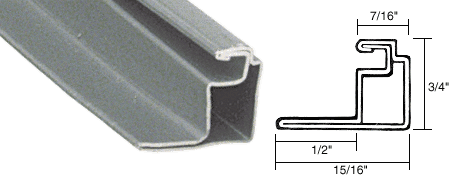 C.R. Laurence CRL Gray 1/2&quot; Roll Formed Aluminum Standoff Screen Frame - 12 ft long | WSFS12GRY
