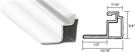 C.R. Laurence CRL White 1/2&quot; Roll Formed Aluminum Standoff Screen Frame - 12 ft long | WSFS12W