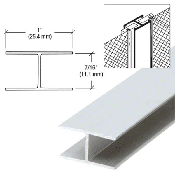 C.R. Laurence CRL Clear Anodized 7/16&quot; Extruded Aluminum Splicing Bar - 12&quot; Ft. Long | WSHB7A