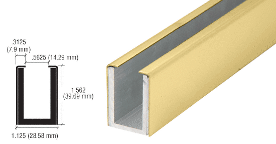 C.R. Laurence CRL Satin Brass Wet Glaze 1-1/2&quot; Deep &quot;U&quot; Channel Custom Length | WU1SBCL