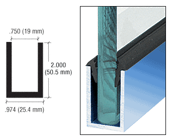 C.R. Laurence CRL Custom Painted Wet Glaze 2&quot; Deep &quot;U&quot; Channel Custom Length | WU2PTCL