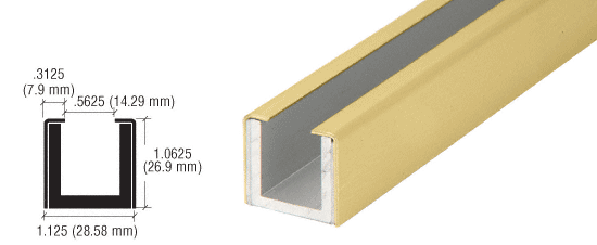 C.R. Laurence CRL Satin Brass Wet Glaze 1&quot; Deep &quot;U&quot; Channel Custom Length | WU3SBCL