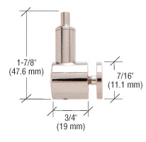 C.R. Laurence CRL Vertical Panel Connector for Cable System for 1/4&quot; to 3/8&quot; (6 to 10 mm) Glass  | Y04CR