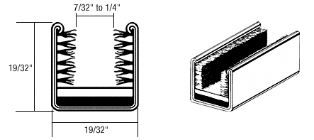 CRL-Automotive CRL Rigid 9/16&quot; x 9/16&quot; Marine Glass Run Channel - 96 in long | Y58296