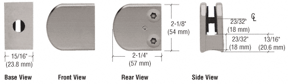 CRL Brushed Nickel Z-Series Zinc Large Round 1/4&quot; Glass Clamp  | Z106BN