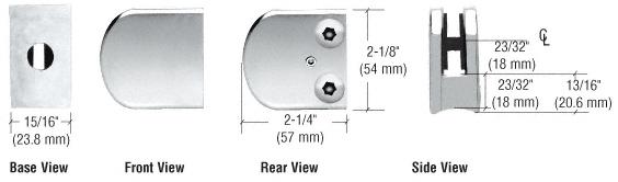 CRL Chrome Z-Series Zinc Large Round 1/4&quot; Glass Clamp  | Z106CH